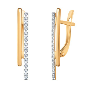 Серьги из золота 585 пробы с фианитом ATOLL 22102