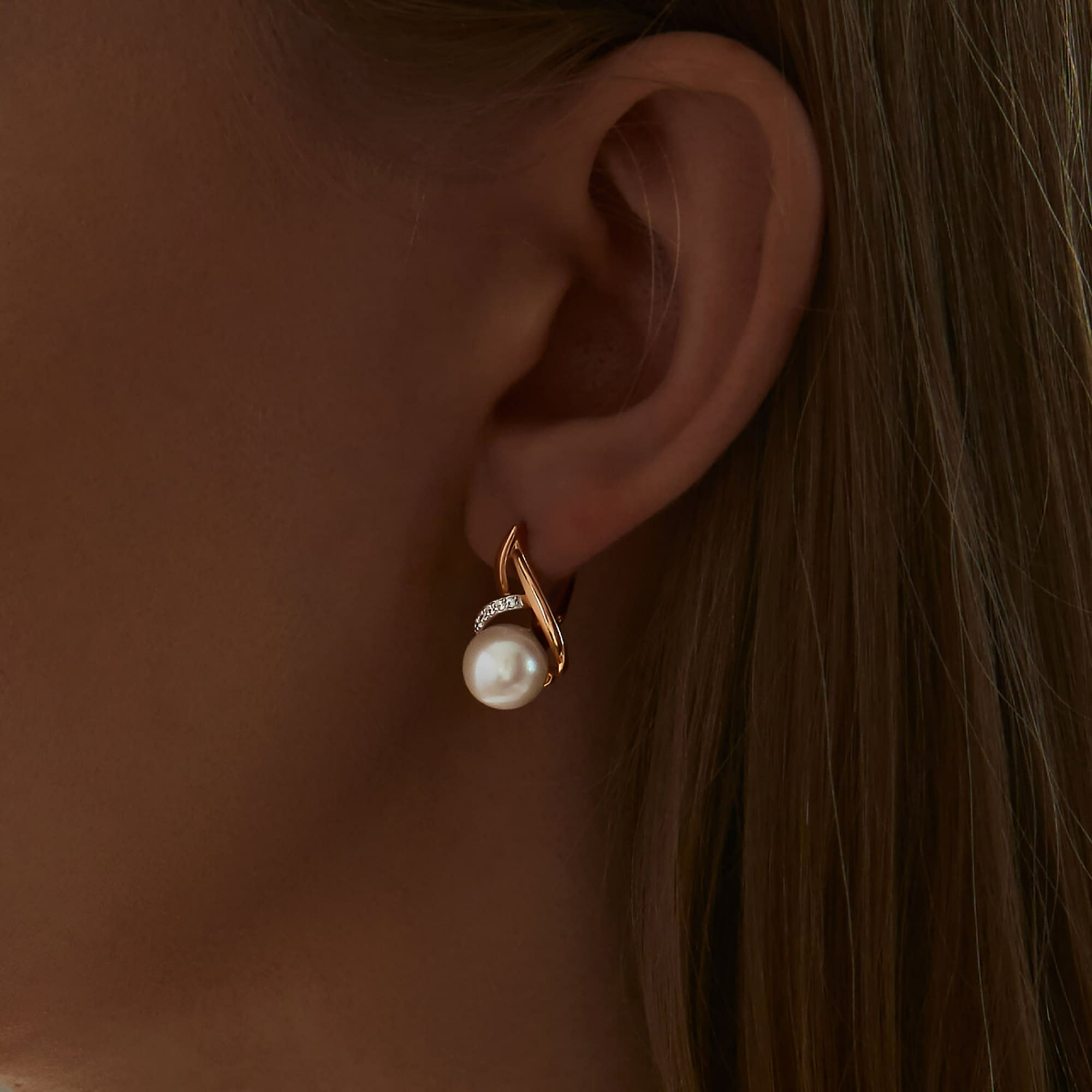 Серьги из золота 585 пробы с жемчугом SOKOLOV 792380 Золото 585 пр.