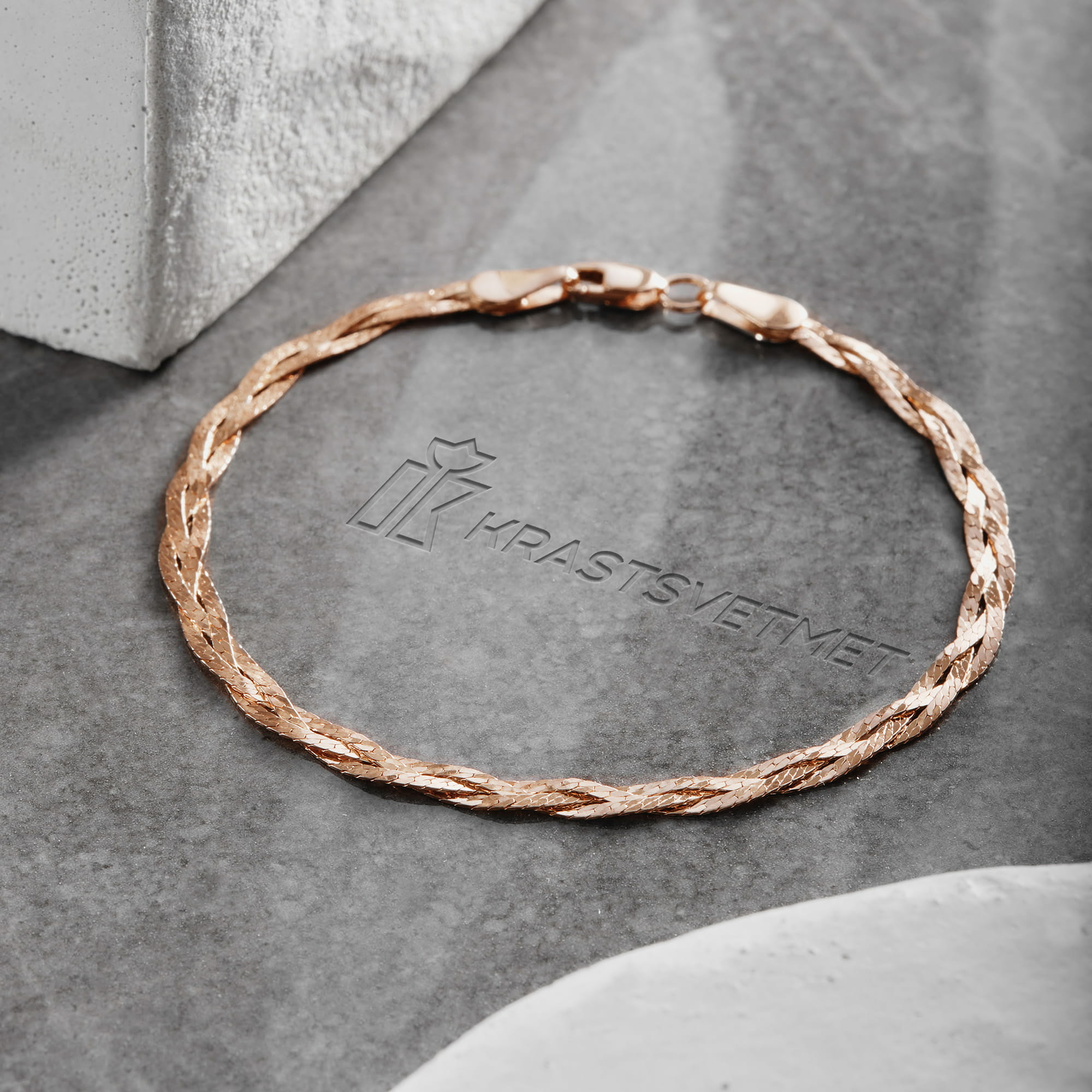 Браслет из золота 585 пробы KRASTSVETMET НБ 12-007 d.0.40 Золото 585 пр.