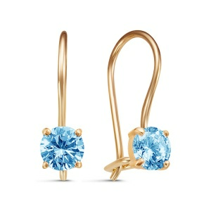 Серьги из золота 585 пробы с фианитом DEL'TA 1201109