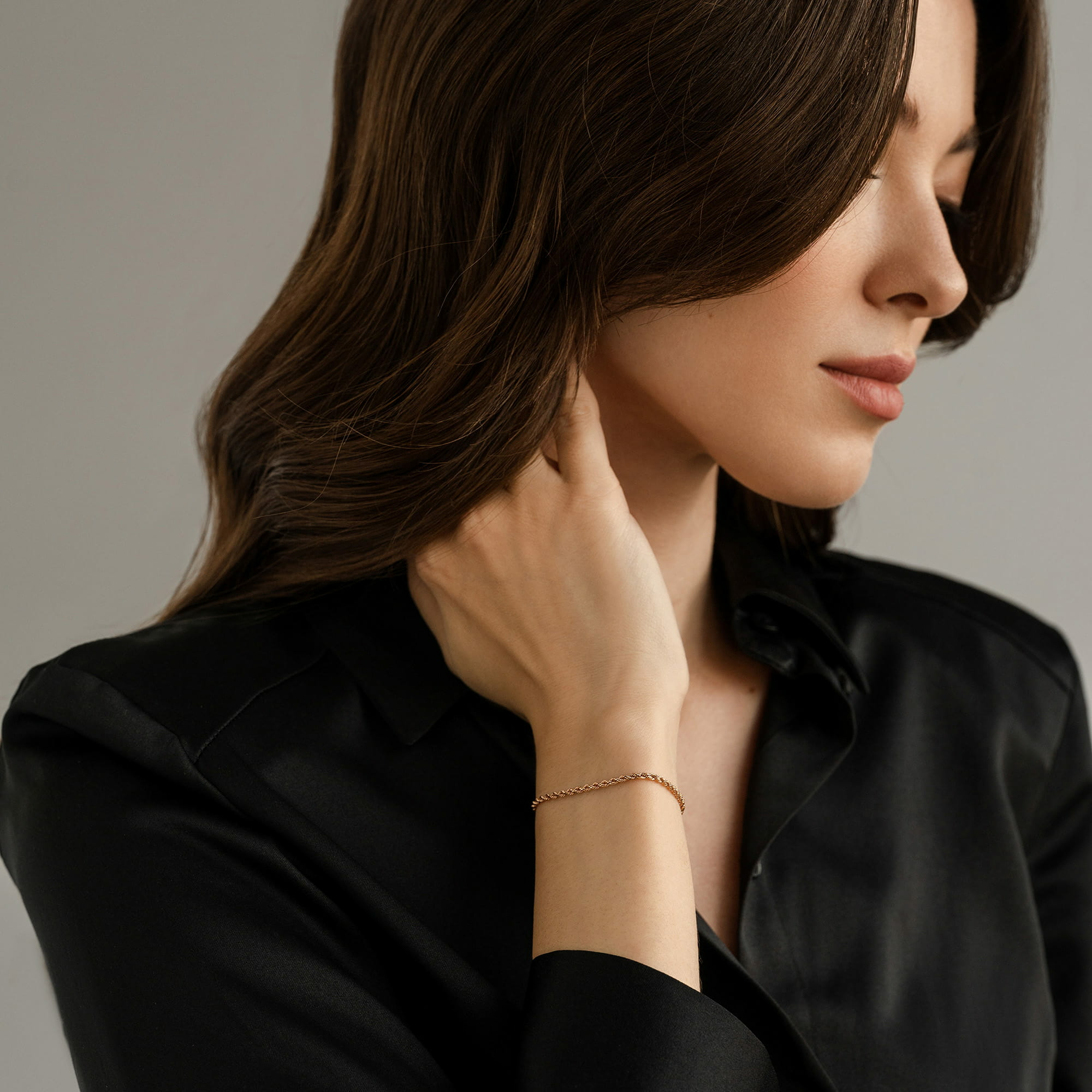 Браслет из золота 585 пробы KRASTSVETMET НБ 12-080 d.0.40 Золото 585 пр.