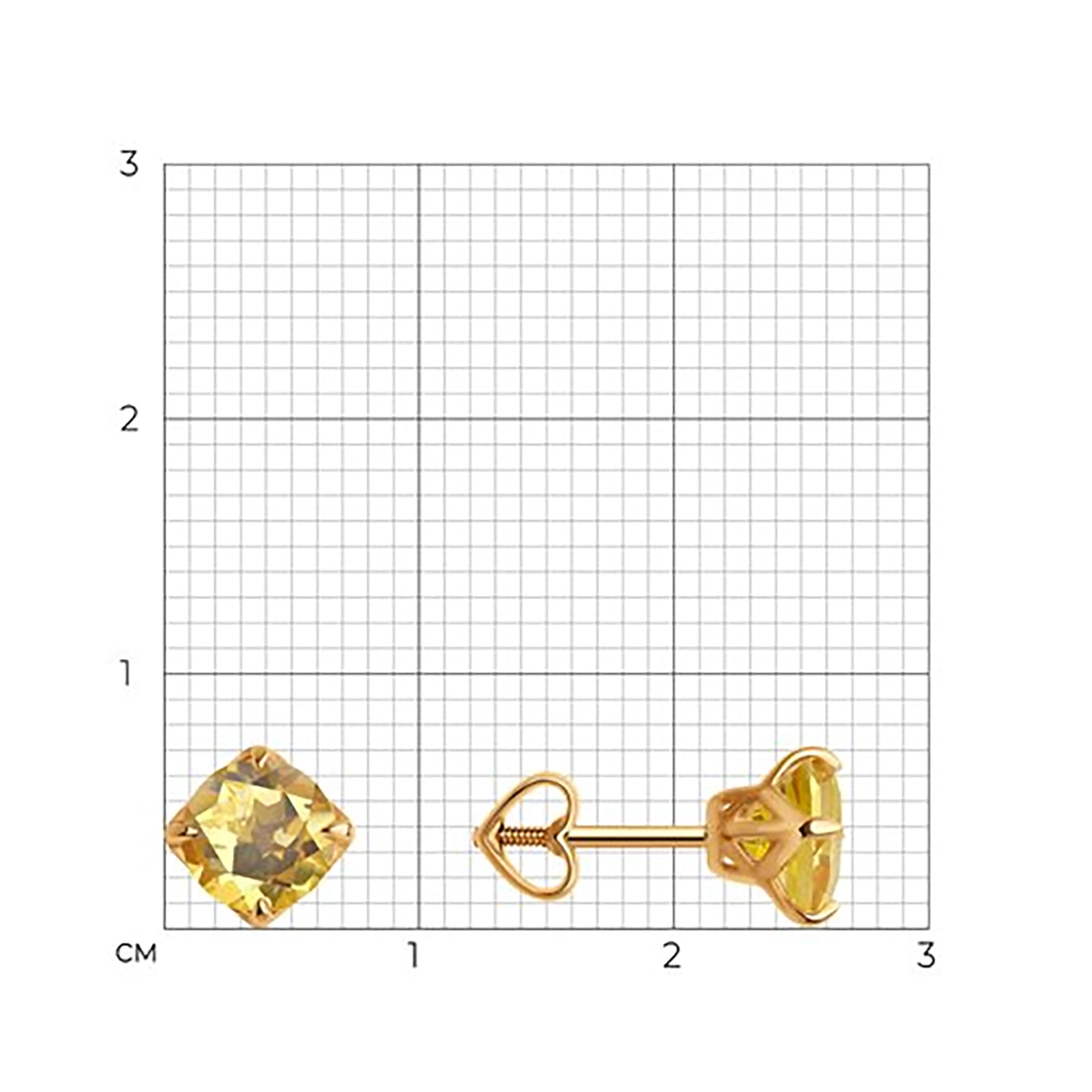 Серьги из золота 585 пробы с цитрином SOKOLOV 51-322-01764-4 Золото 585 пр.