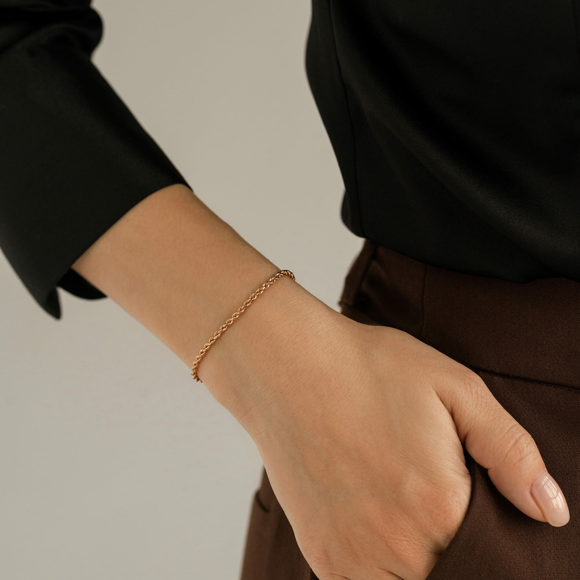 Браслет из золота 585 пробы KRASTSVETMET НБ 12-080 d.0.40 Золото 585 пр.