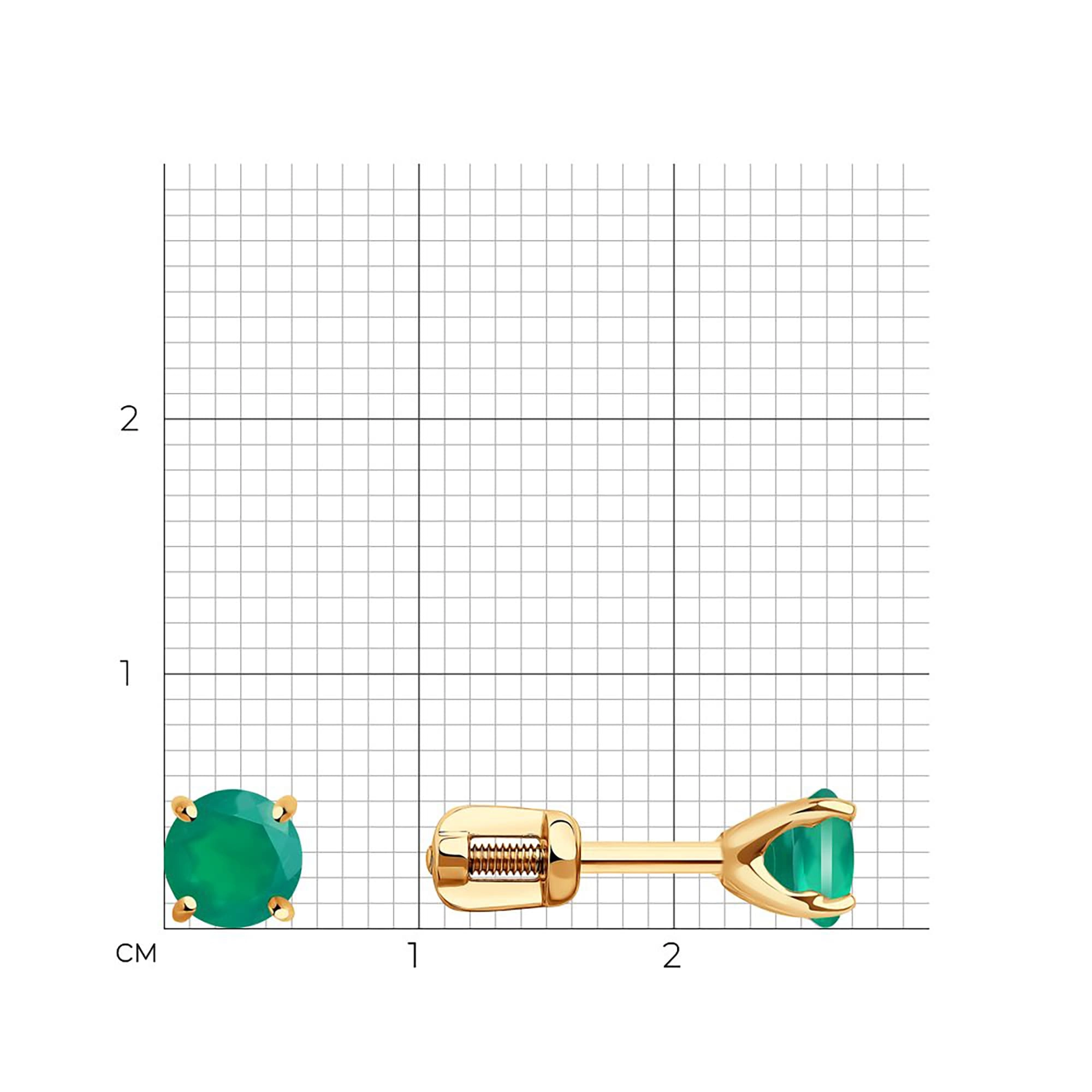 Серьги из золота 585 пробы с агатом SOKOLOV 727411 