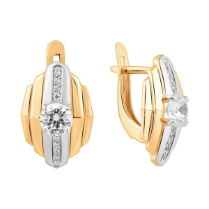 Серьги из золота 585 пробы с фианитом SVETLOV 21-1645-10-01