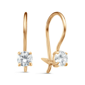Серьги из золота 585 пробы с фианитом DEL'TA 1200550