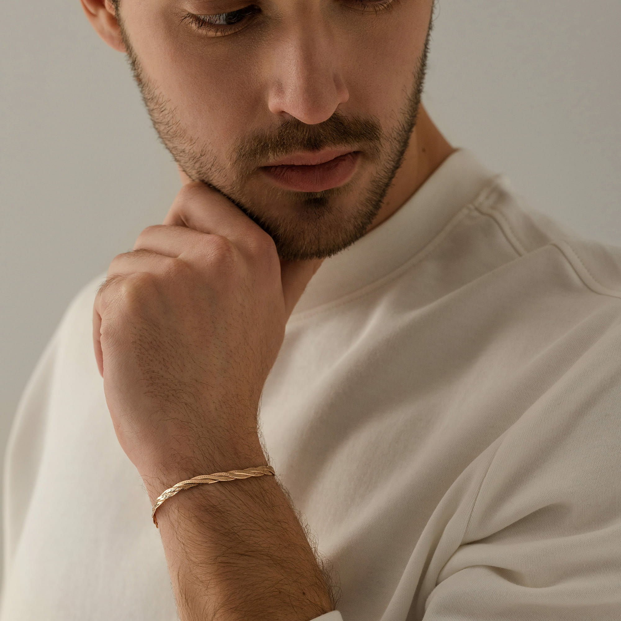 Браслет из золота 585 пробы KRASTSVETMET НБ 12-200 d.0.35 Золото 585 пр.