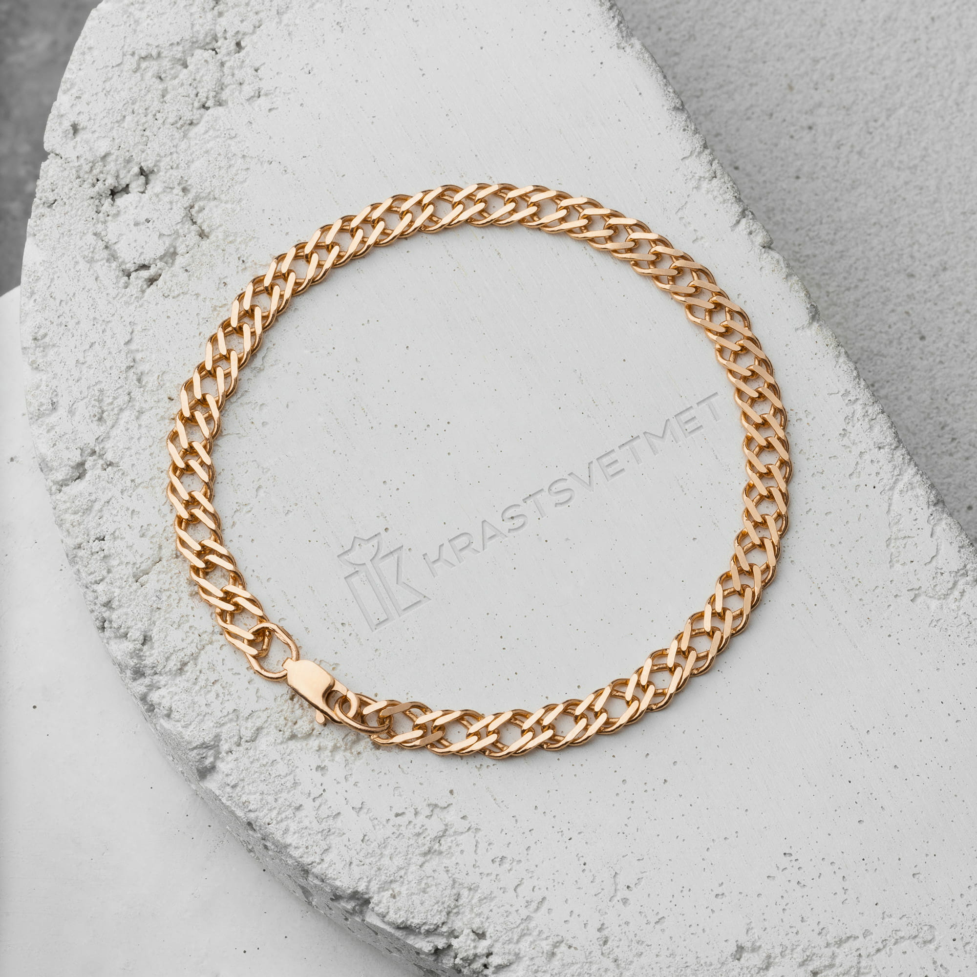 Браслет из золота 585 пробы KRASTSVETMET НБ 12-076ПГ d.0.80 Золото 585 пр.