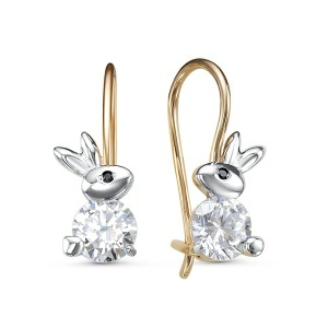 Серьги из золота 585 пробы с фианитом DEL'TA 1202848