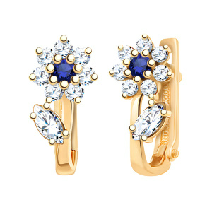 Серьги из золота 585 пробы с фианитом ATOLL 20383с3