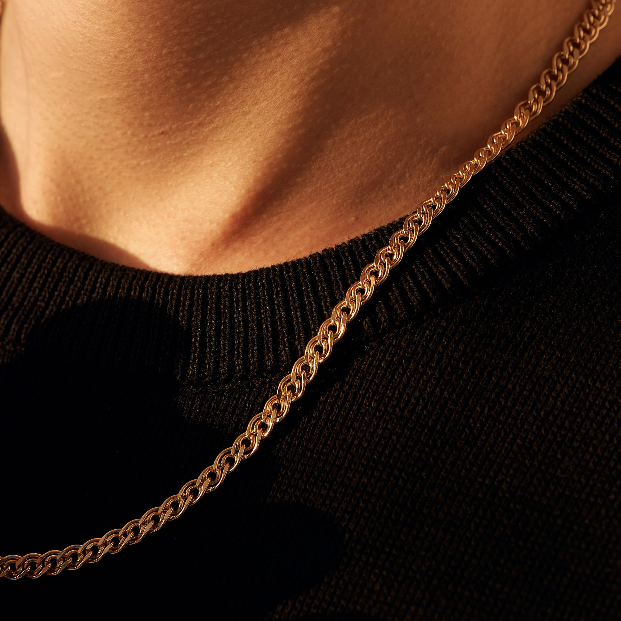 Цепь из золота 585 пробы KRASTSVETMET НЦ 12-200ПГ d.0.80 Золото 585 пр.