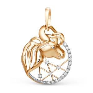 Кулон из золота 585 пробы с фианитом DINASTIA 101198-1102
