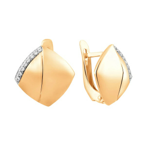 Серьги из золота 585 пробы с фианитом SVETLOV 21-1563-11-01