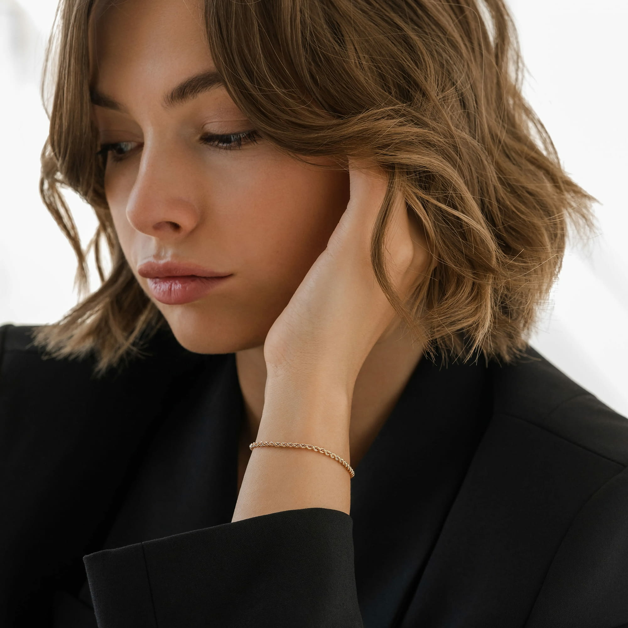 Браслет из золота 585 пробы KRASTSVETMET НБ 12-099 d.0.57 Золото 585 пр.