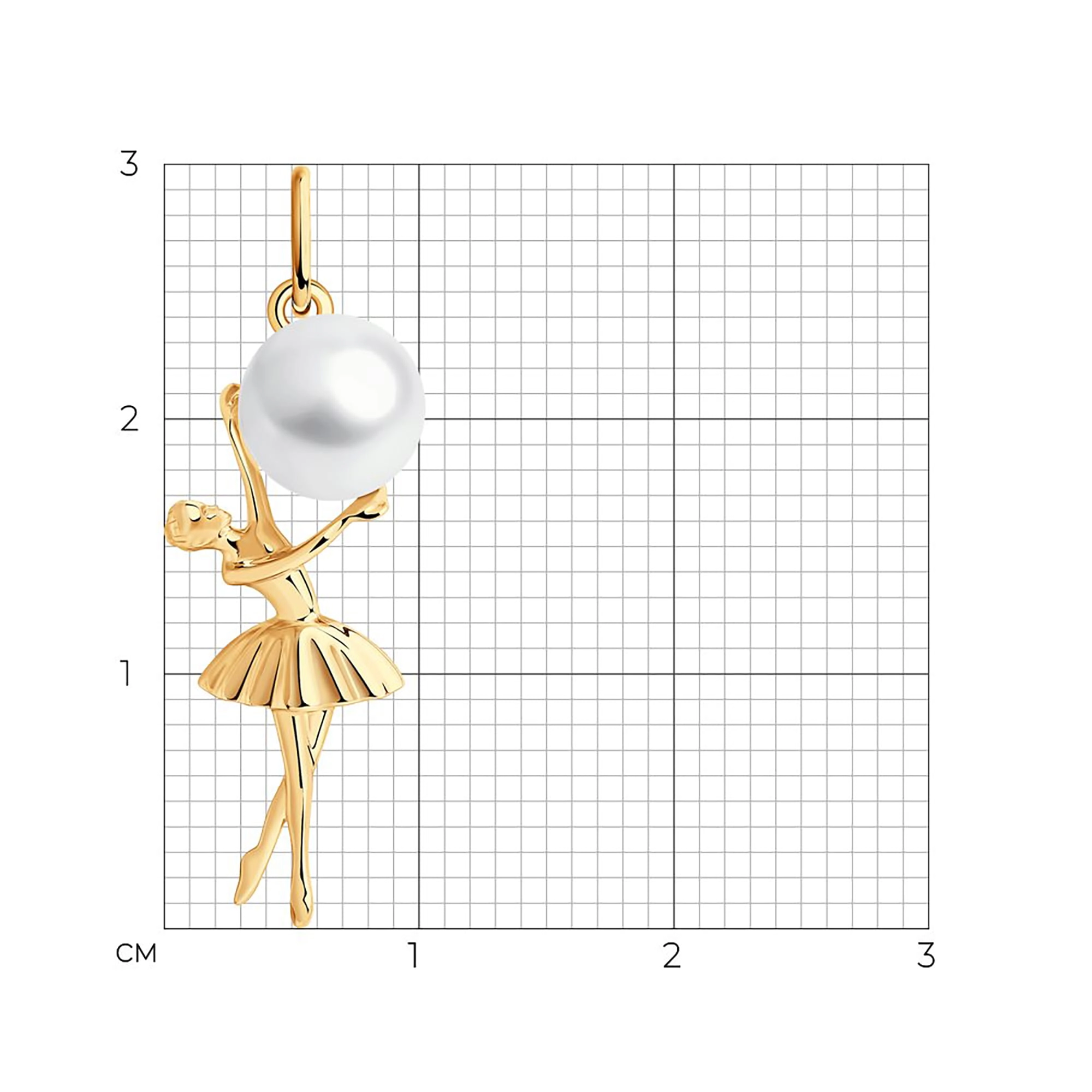 Кулон из золота 585 пробы с жемчугом SOKOLOV 793131 Золото 585 пр.