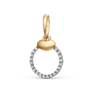 Кулон из золота 585 пробы с фианитом DINASTIA 101528-1102