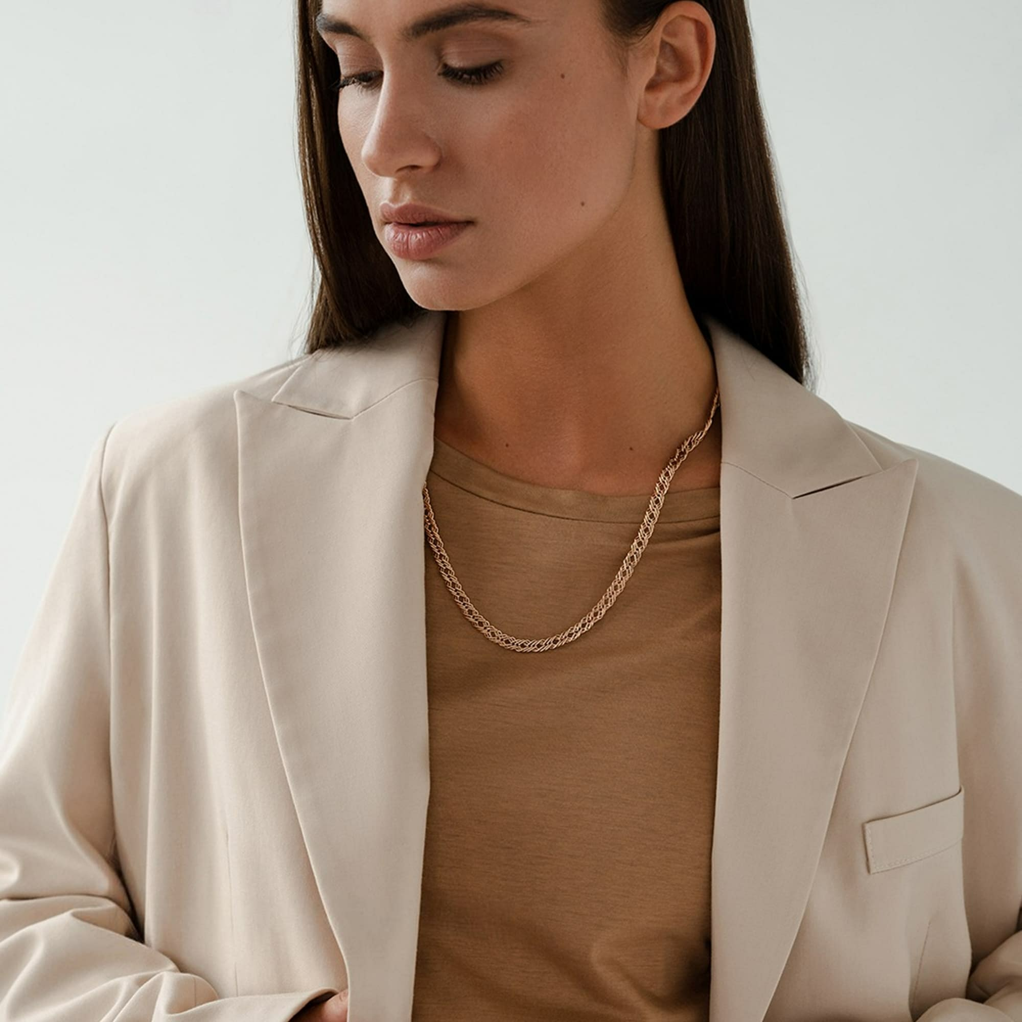 Цепь из золота 585 пробы KRASTSVETMET НЦ 12-203ПГ d.0.70 Золото 585 пр.