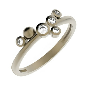 Кольцо из золота 585 пробы с фианитом DINASTIA 017581-1102