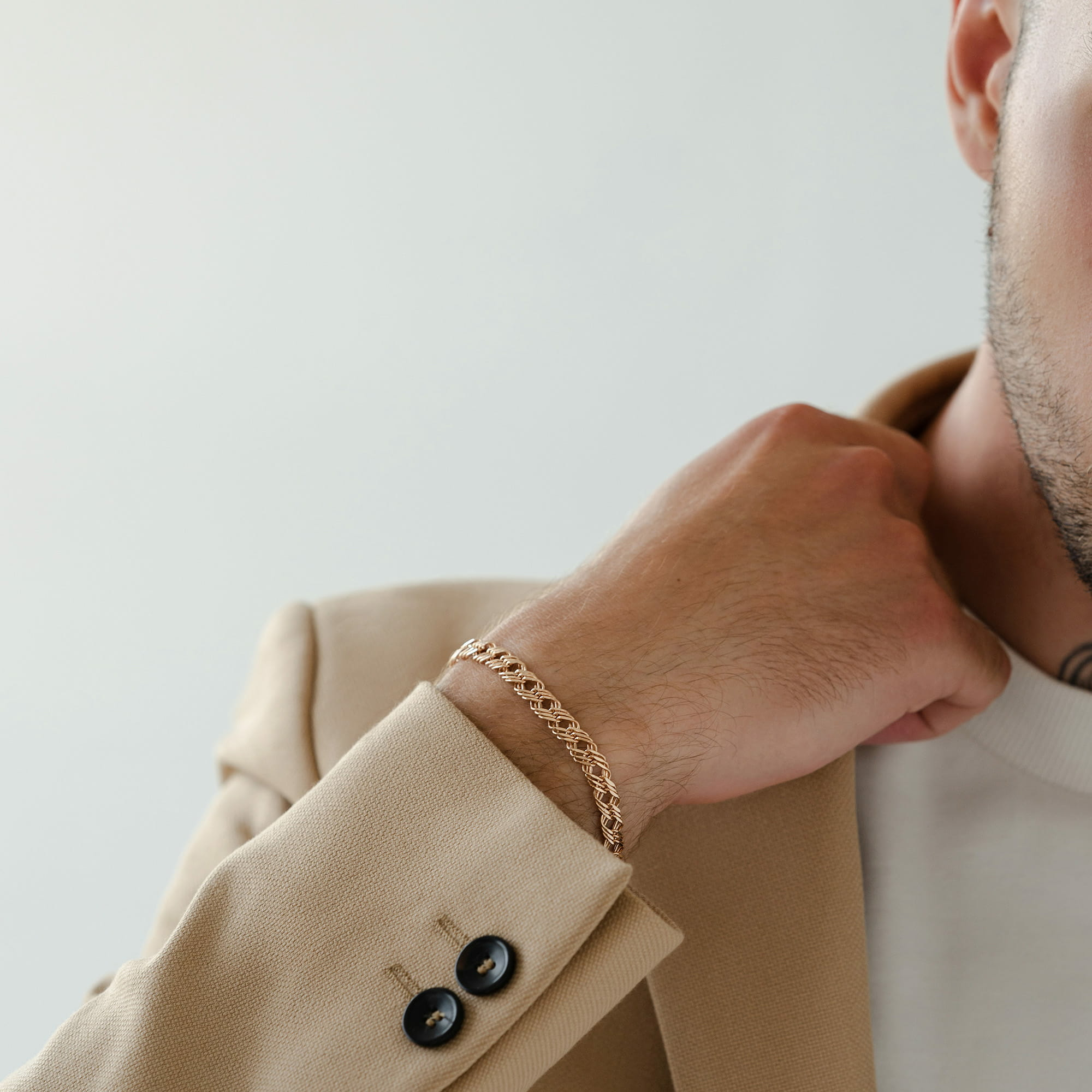 Браслет из золота 585 пробы KRASTSVETMET НБ 12-203ПГ d.0.70 