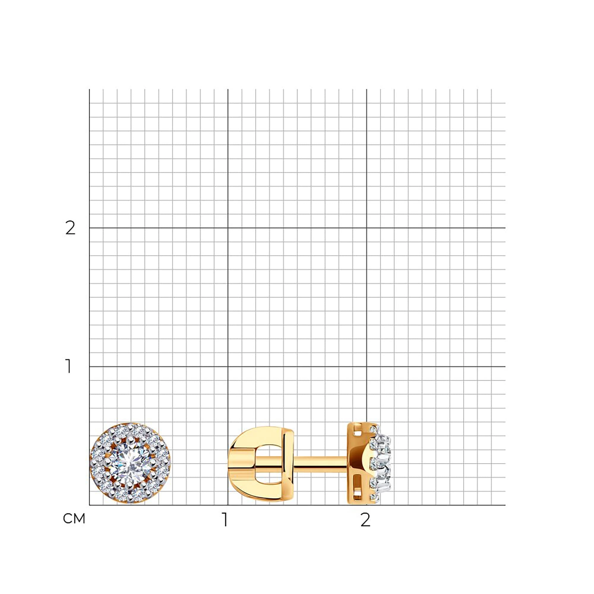 Серьги из золота 585 пробы с фианитом SOKOLOV 029940 