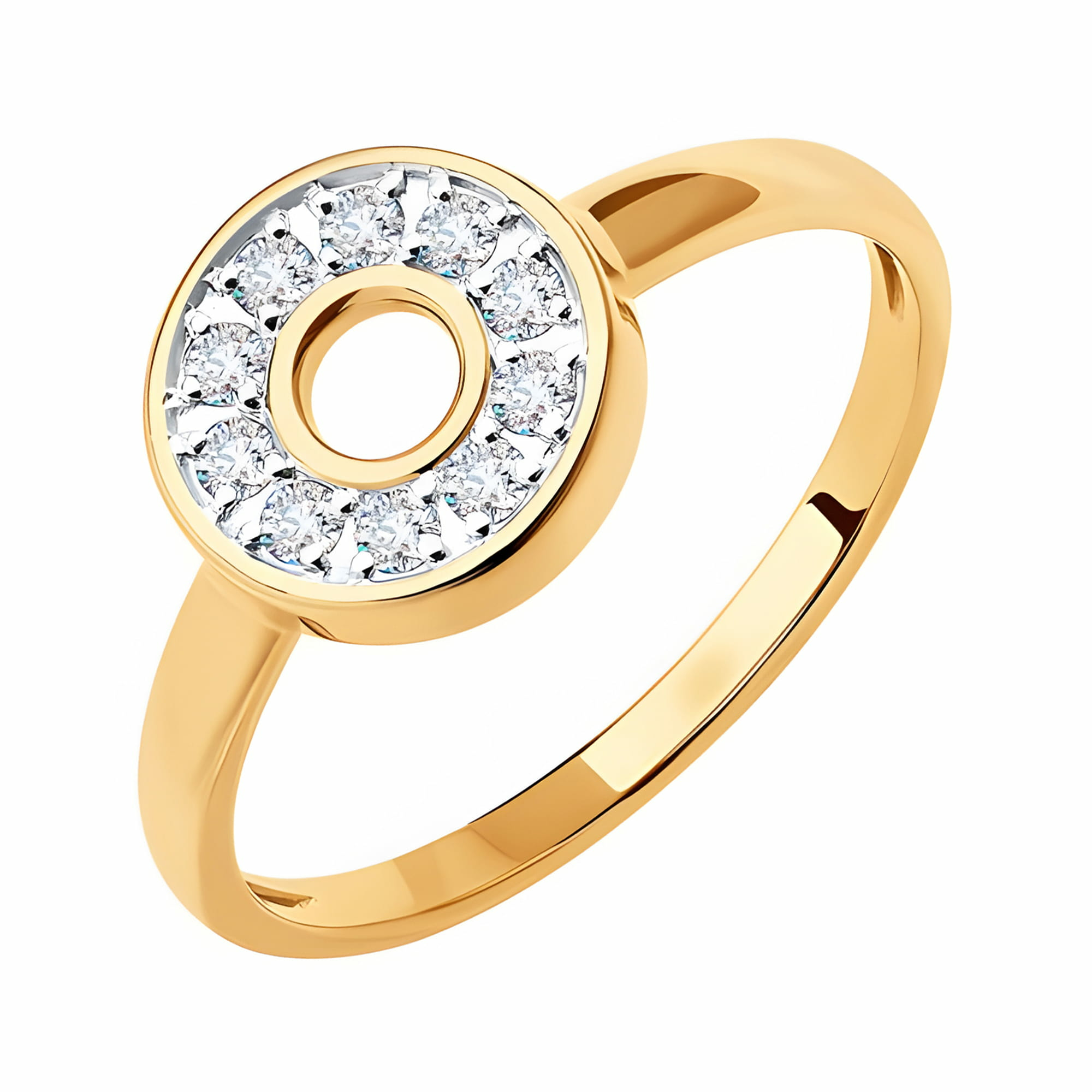 Кольцо из золота 585 пробы с фианитом SOKOLOV 018779 Золото 585 пр.