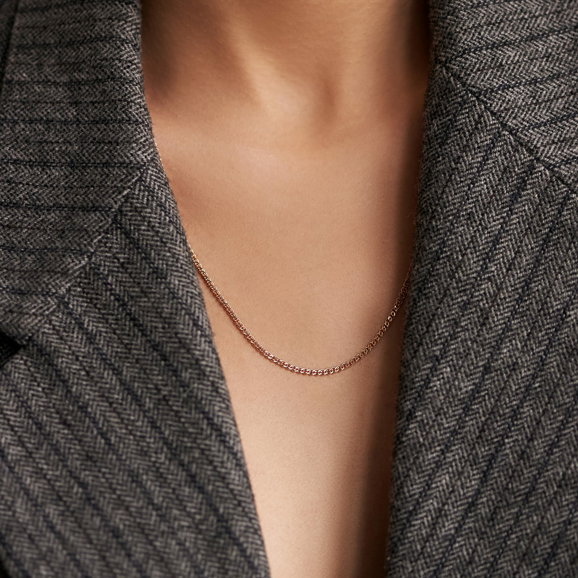 Цепь из золота 585 пробы KRASTSVETMET НЦ 12-200 d.0.35 