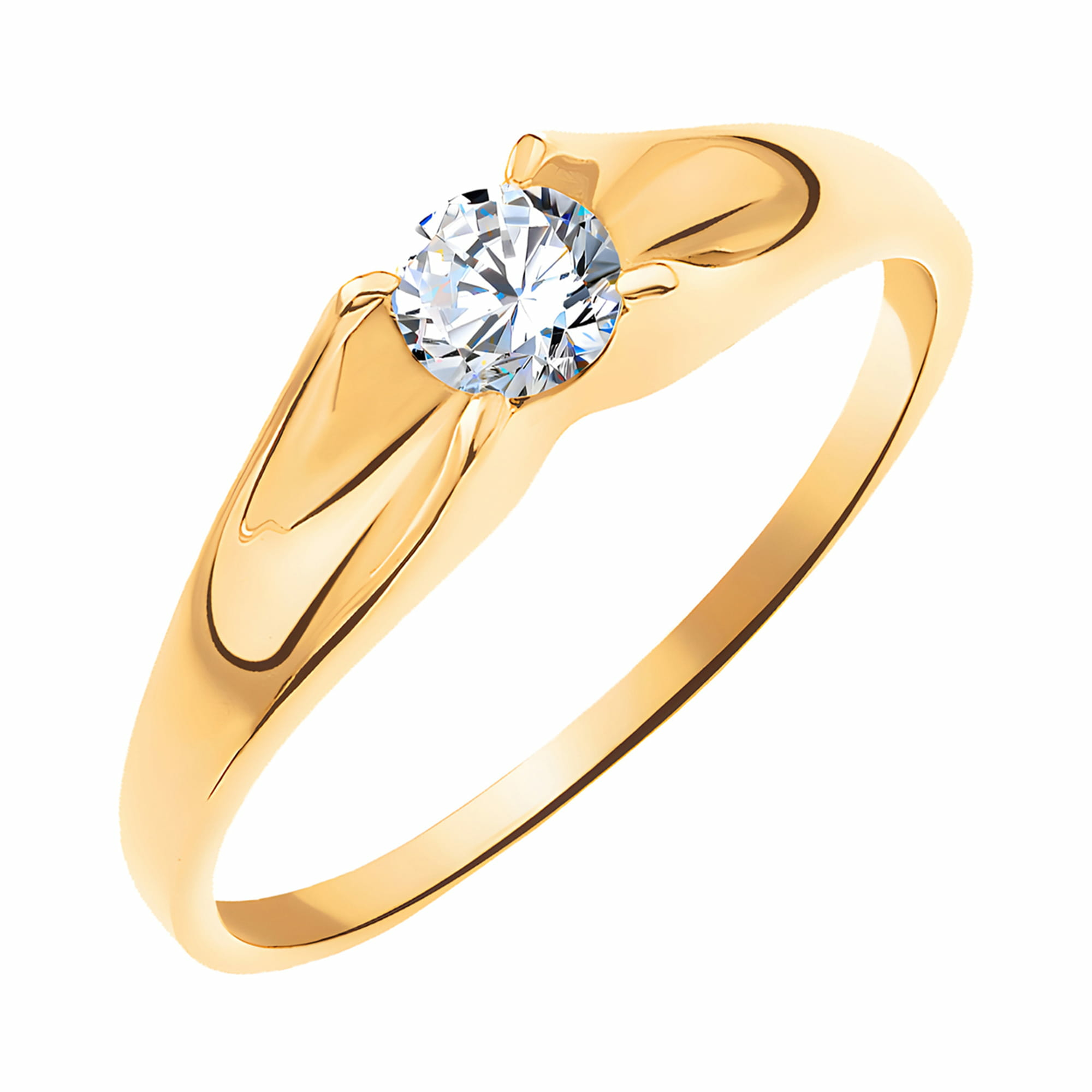 Кольцо из золота 585 пробы с фианитом ATOLL 10328 Золото 585 пр.