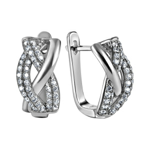 Серьги из серебра 925 пробы с фианитом JUVEDEL СЛ-4080