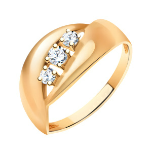 Кольцо из золота 585 пробы с фианитом ATOLL 10616