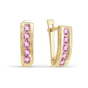 Серьги из золота 585 пробы с фианитом DEL'TA 120317