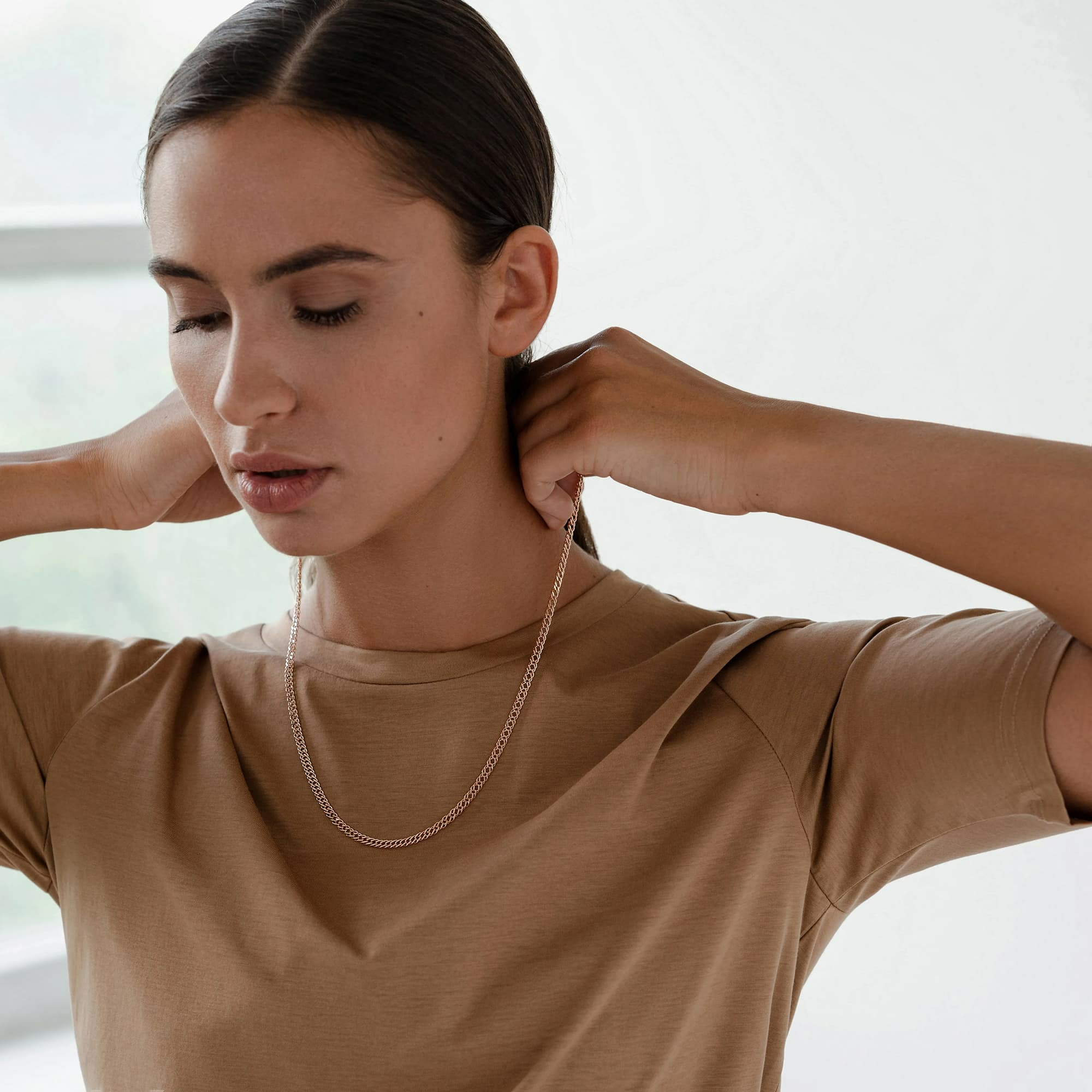 Цепь из золота 585 пробы KRASTSVETMET НЦ 12-076ПГ d.0,50 Золото 585 пр.