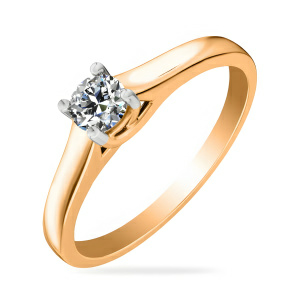 Кольцо из золота 585 пробы с фианитом SANIS 01-115597