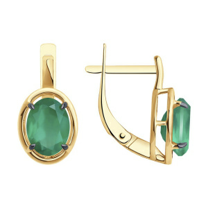 Серьги из золота 585 пробы с агатом SOKOLOV 51-320-01927-6