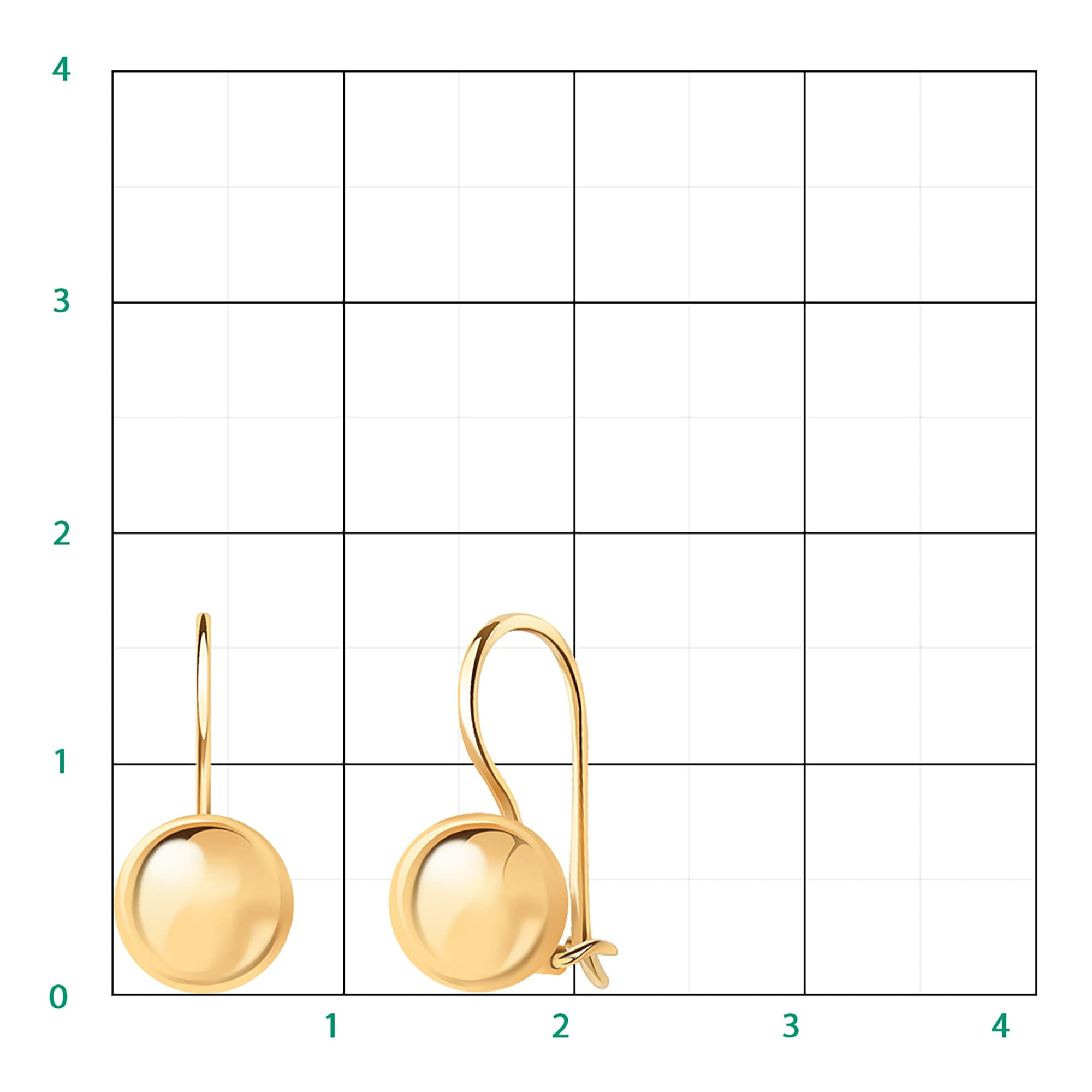 Серьги из золота 585 пробы ATOLL 20508 Золото 585 пр.