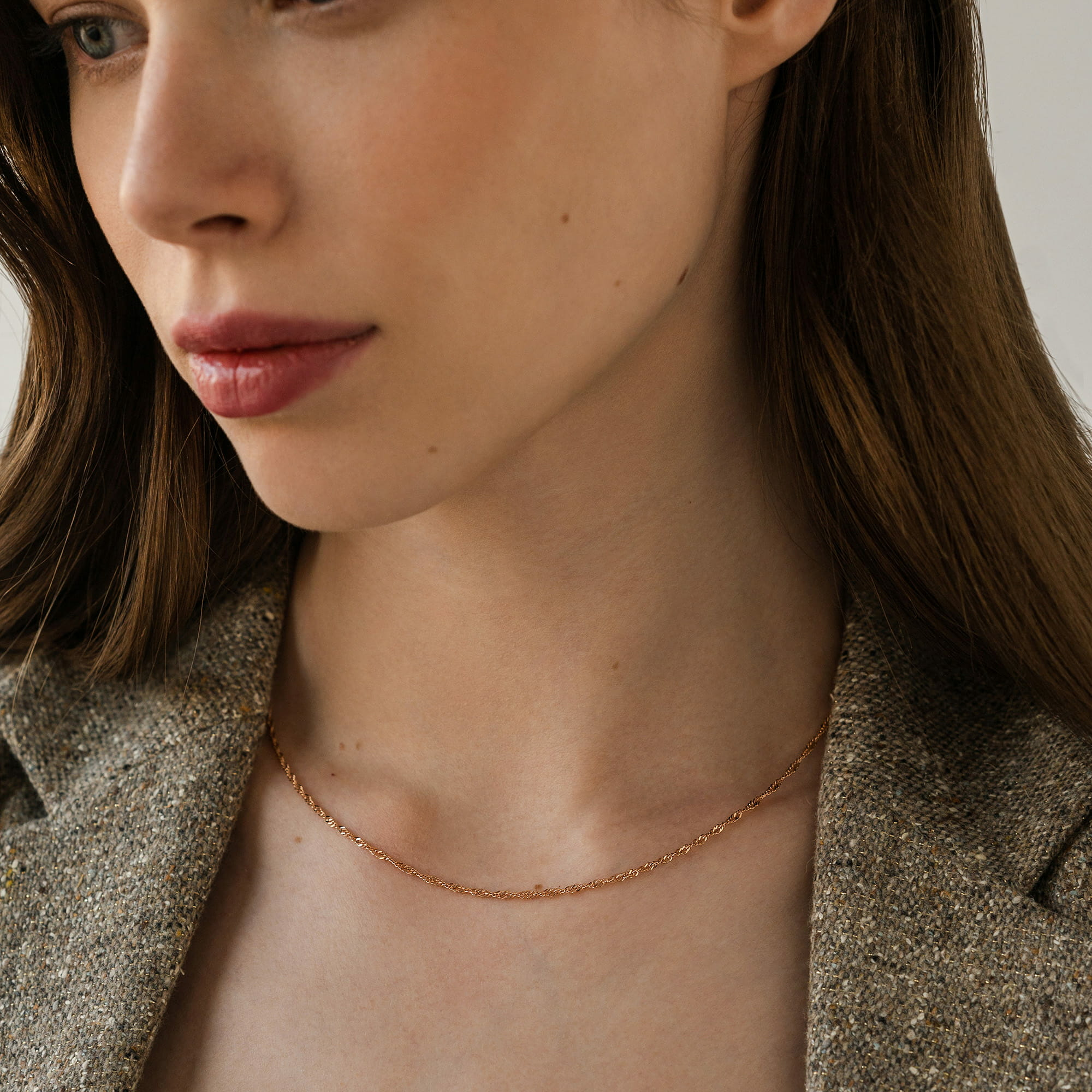 Цепь из золота 585 пробы KRASTSVETMET НЦ 12-028 d.0.30 Золото 585 пр.