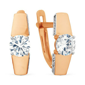 Серьги из золота 585 пробы с фианитом KARATOV Т142029263