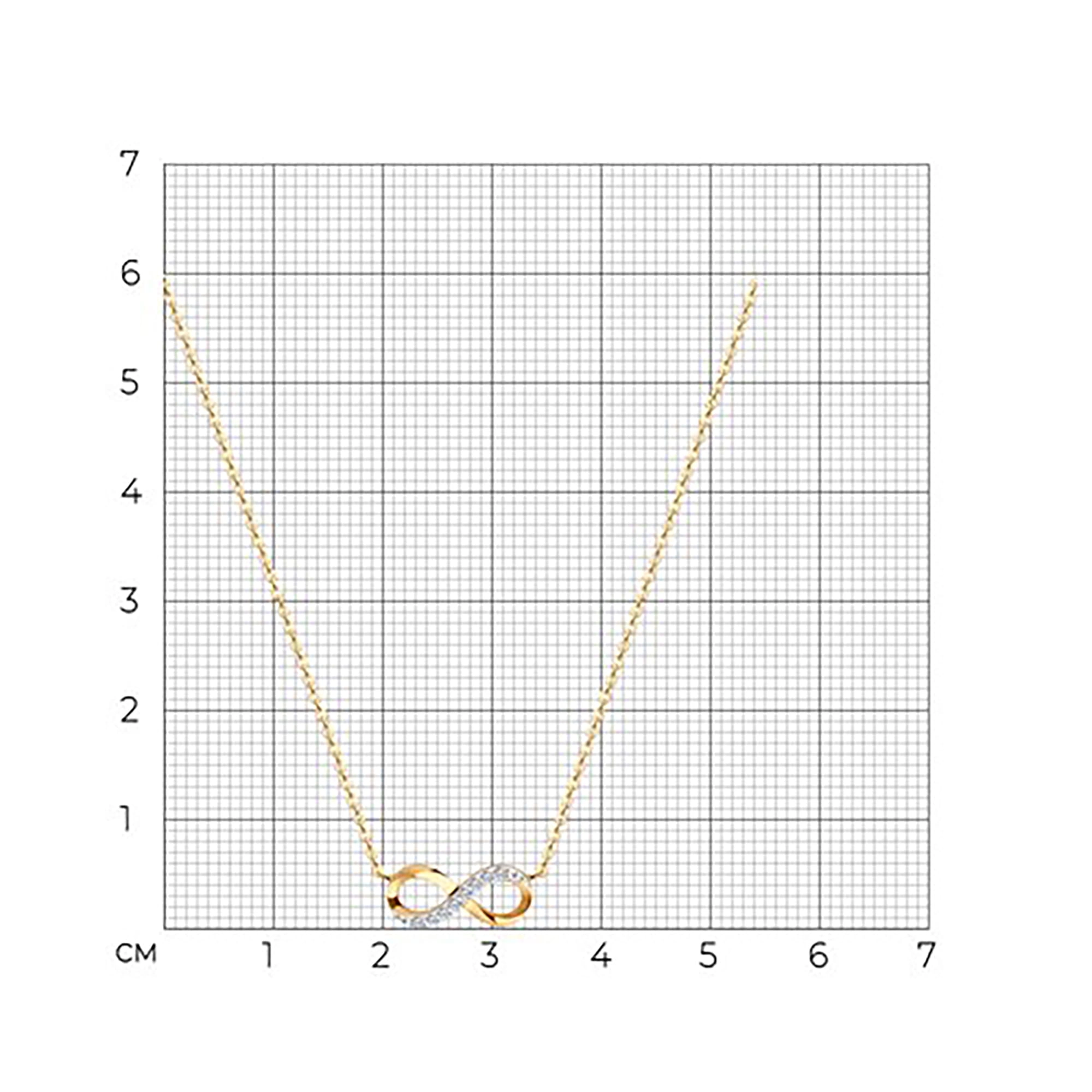 Колье из золота 585 пробы с фианитом SOKOLOV 51-170-01205-1 