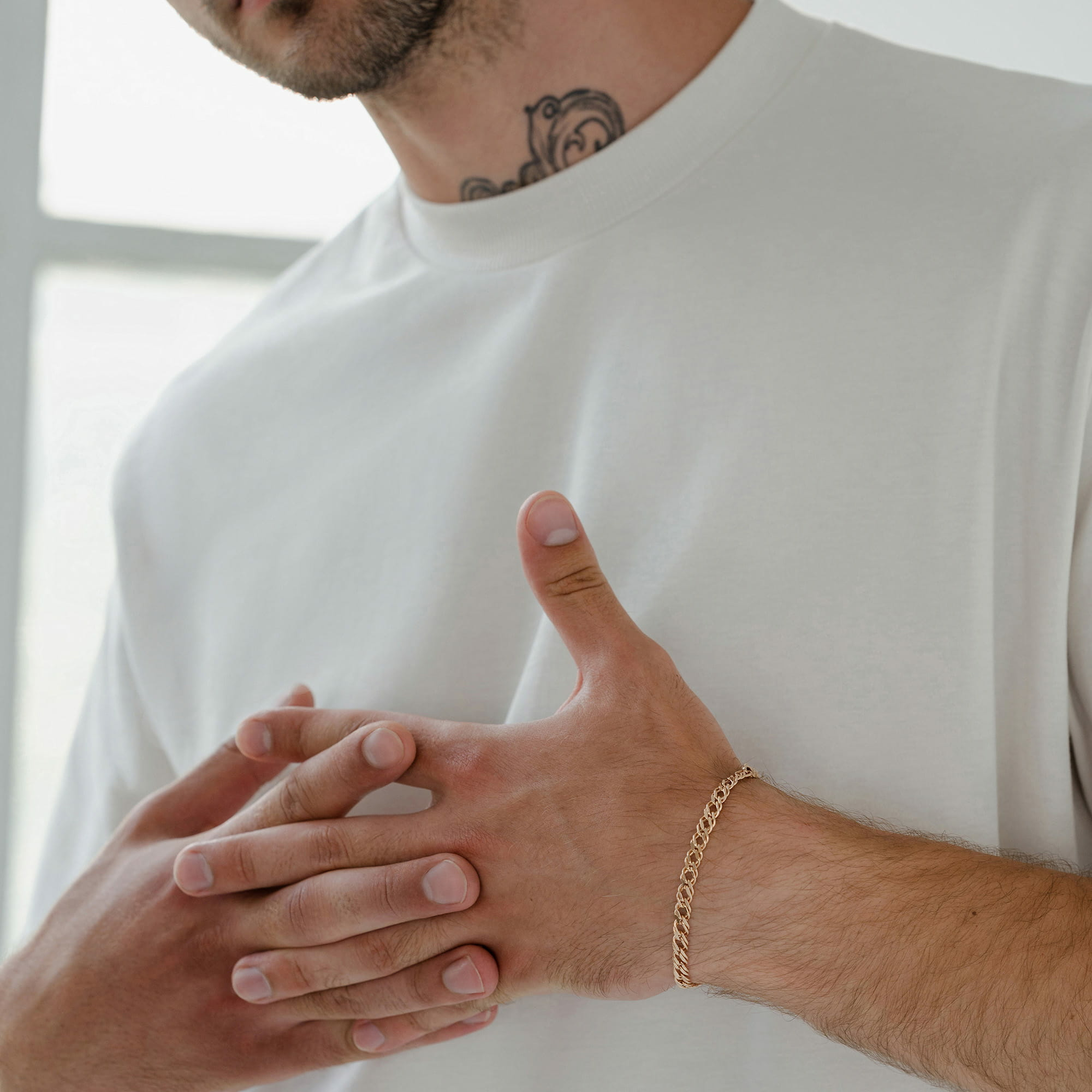 Браслет из золота 585 пробы KRASTSVETMET НБ 12-076ПГ d.0.80 Золото 585 пр.