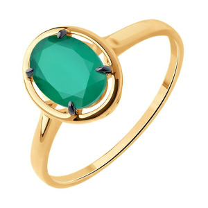 Кольцо из золота 585 пробы с агатом SOKOLOV 51-310-01927-6