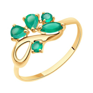 Кольцо из золота 585 пробы с агатом SOKOLOV 714611