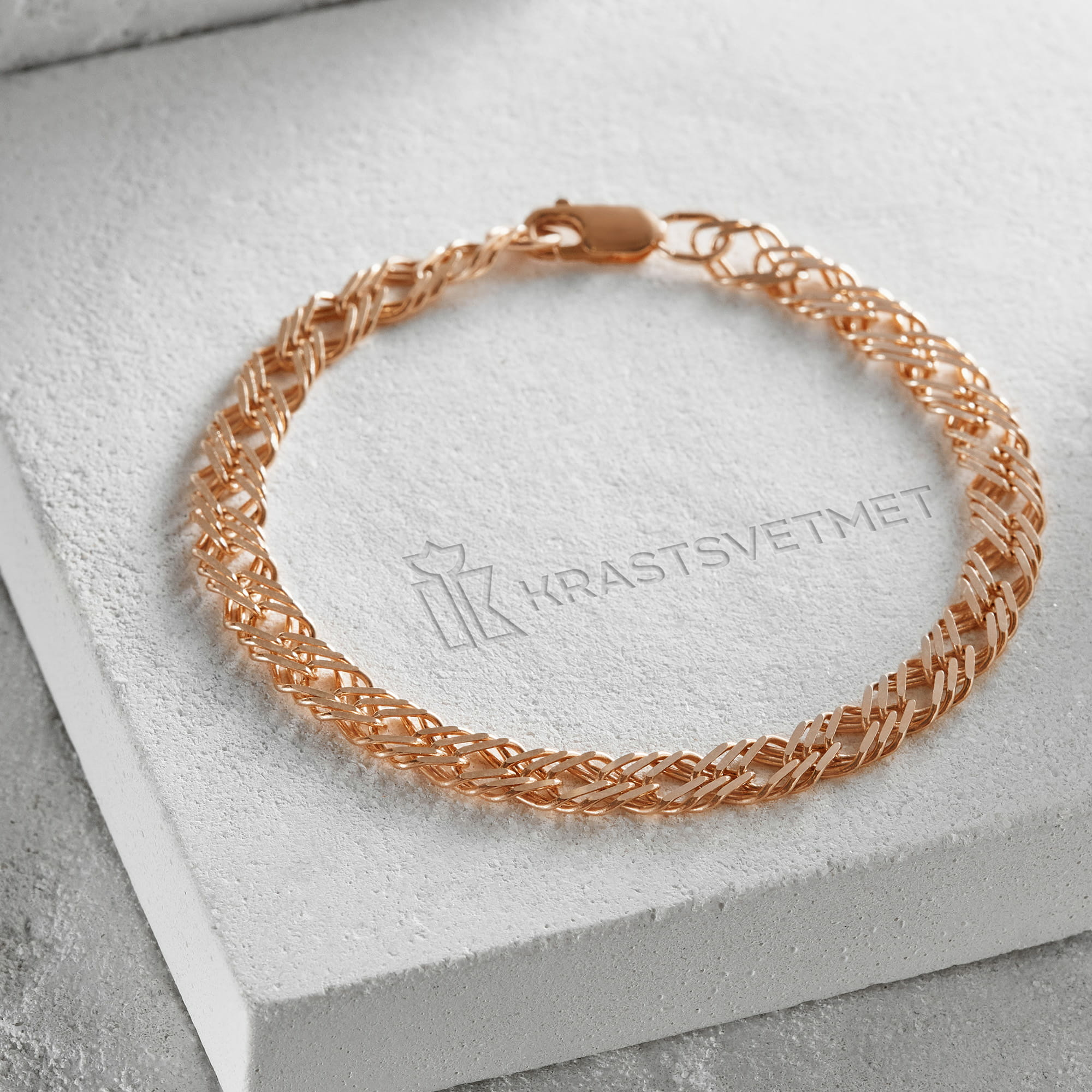Браслет из золота 585 пробы KRASTSVETMET НБ 12-203ПГ d.0.70 