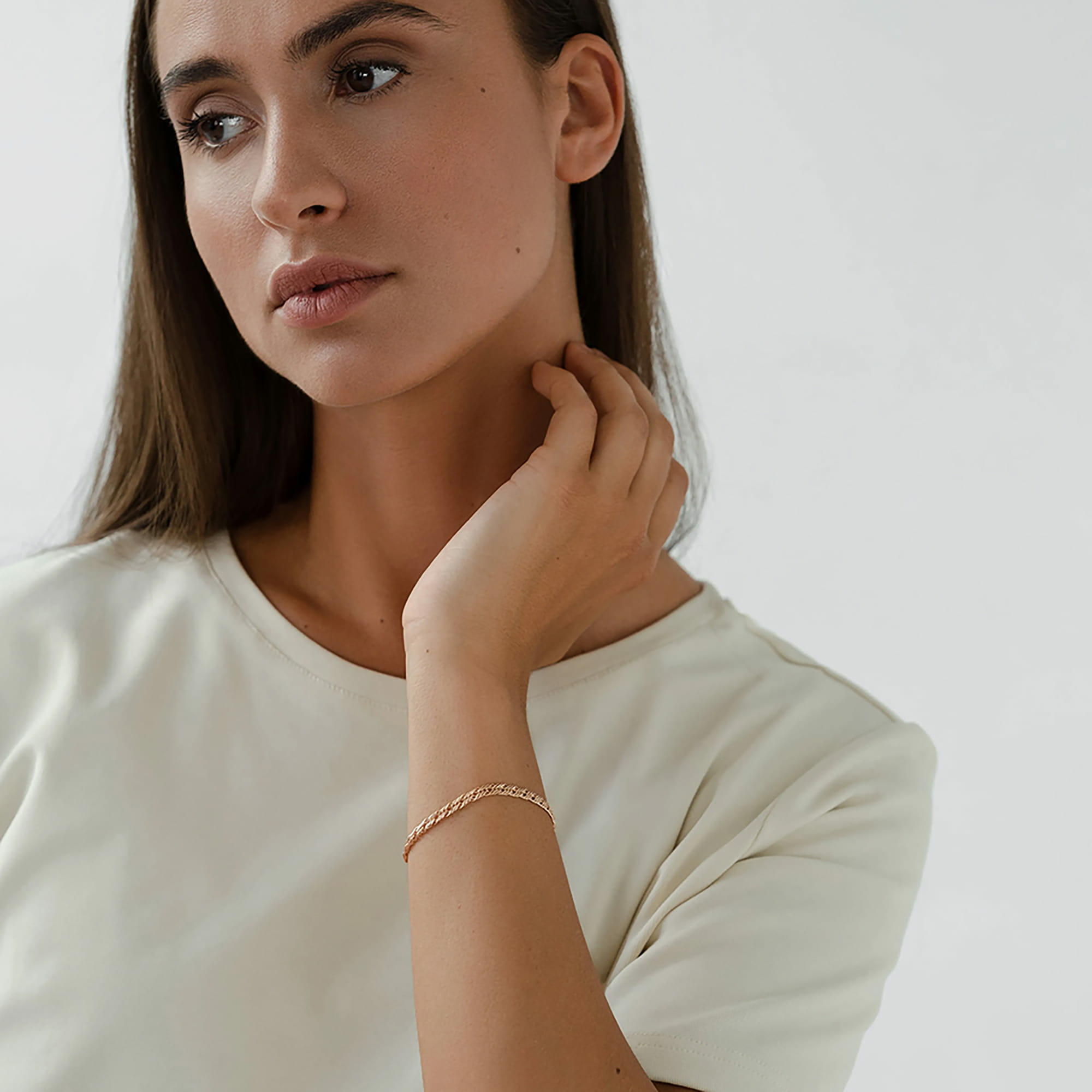 Браслет из золота 585 пробы KRASTSVETMET НБ 12-203 d.0.50 Золото 585 пр.