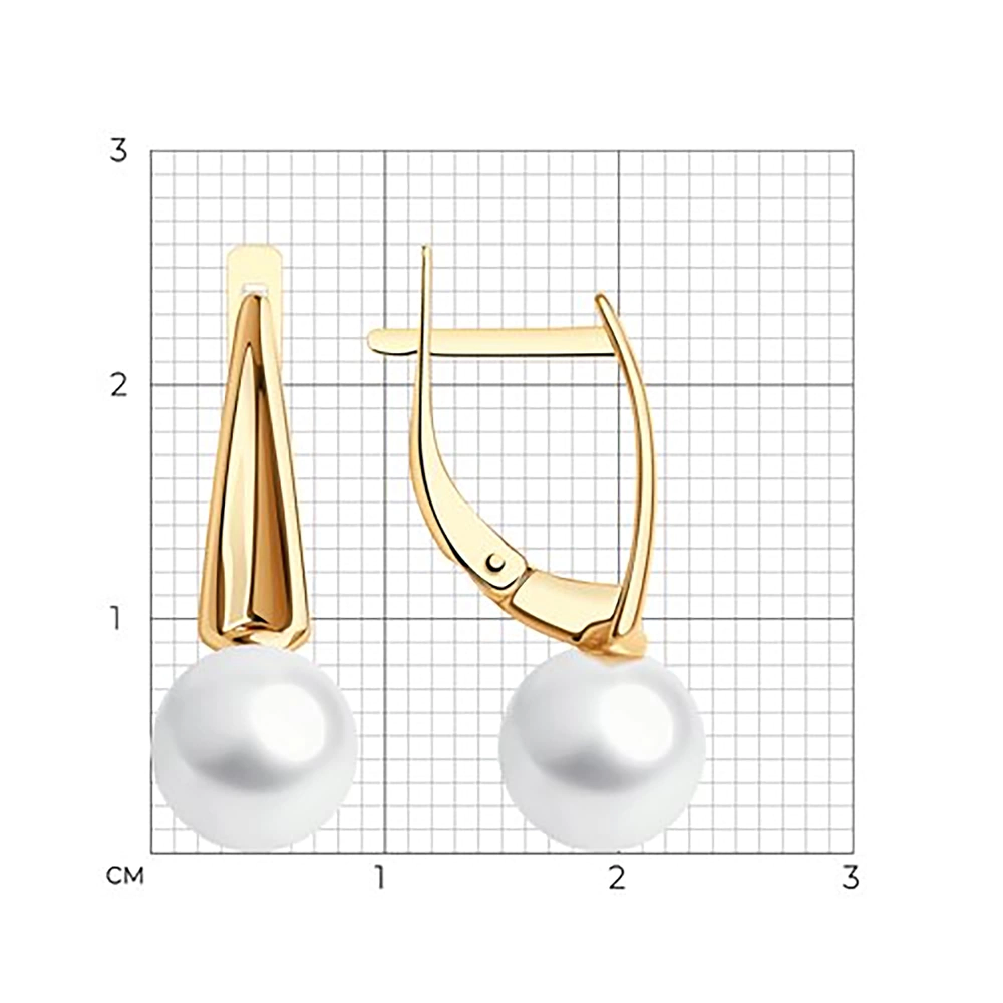 Серьги из золота 585 пробы с жемчугом SOKOLOV 51-320-01910-1 Золото 585 пр.