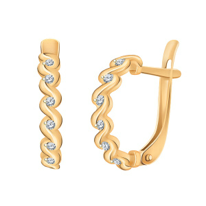 Серьги из золота 585 пробы с фианитом ATOLL 22111