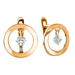 Серьги из золота 585 пробы с фианитом SANIS 01-215078