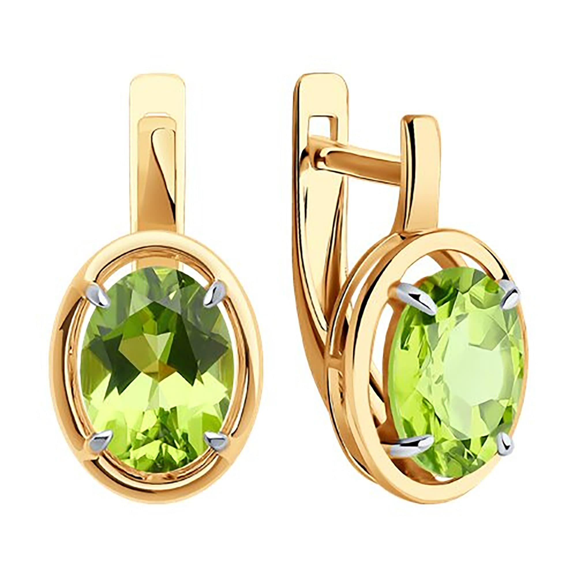 Серьги из золота 585 пробы с хризолитом SOKOLOV 51-320-01927-3 Золото 585 пр.