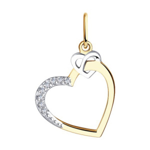 Кулон из золота 585 пробы с фианитом SOKOLOV 51-130-00871-1