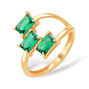 Кольцо из золота 585 пробы с изумрудом гидротермальным IZUMRUD К10419378