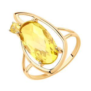 Кольцо из золота 585 пробы с цитрином SOKOLOV 715898