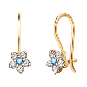 Серьги из золота 585 пробы с фианитом ATOLL 20208с4